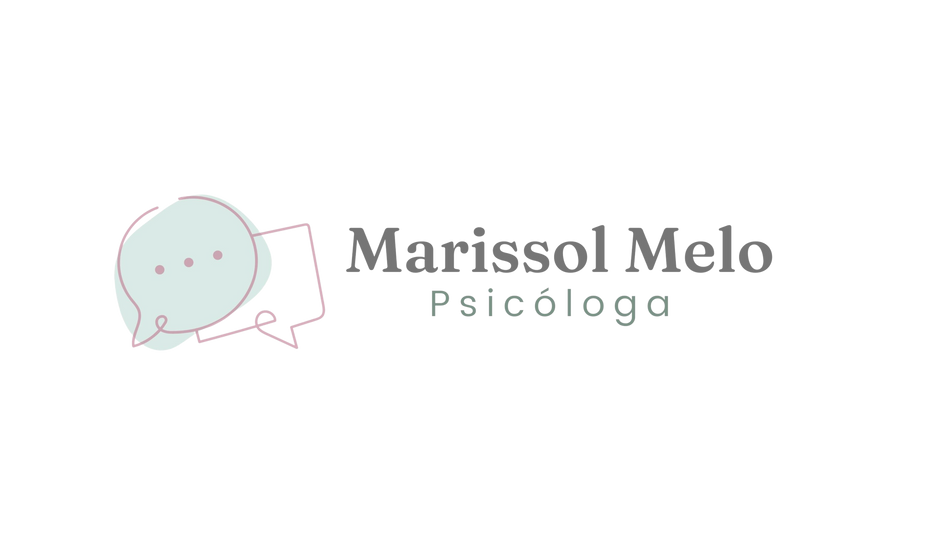 Logo Psicóloga Marissol Melo, com dois balões de conversa